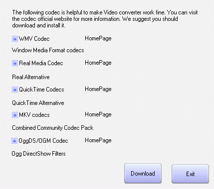 Kingdia Video to AVI DIVX WMV MPEG MOV ASF SWF FLV Converter 1.0 : Codec manager