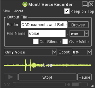Moo0 VoiceRecorder 1.0 : Recording