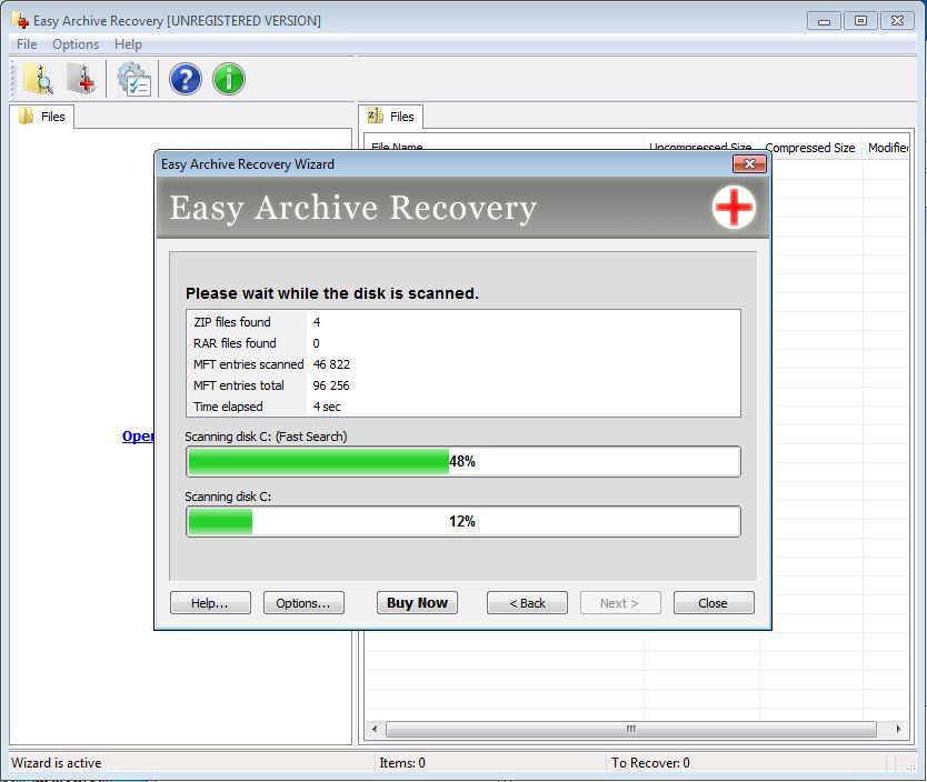 MunSoft Data Recovery Suite 2.0 : Looking for compressed files