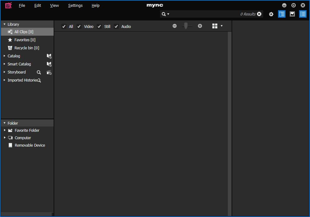 Mync 1.1 : Main window