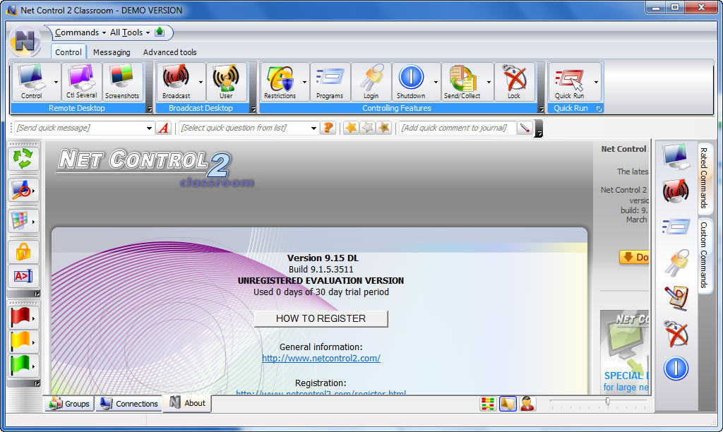 Net Control 2 9.1 : Main Window