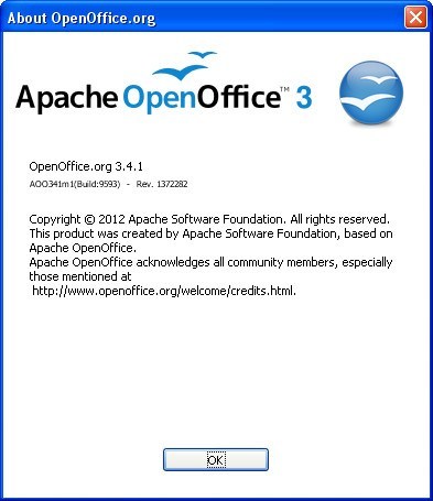 OpenOffice.org Impress 3.4 : About Window