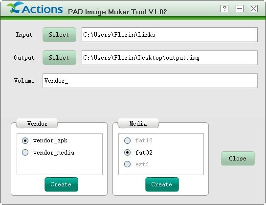 PAD Image Maker Tool 1.0 : Main Window