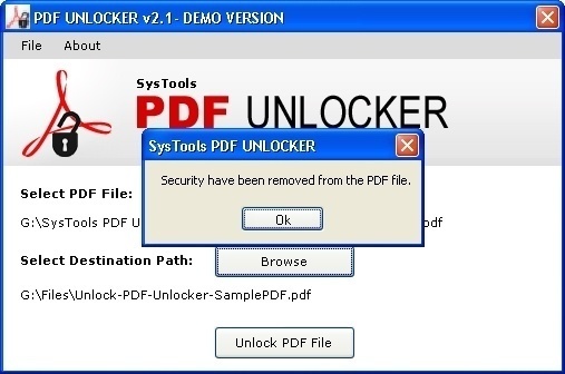 PDF Unlocker 2.1 : Document Unlocked