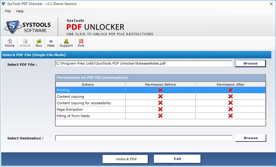 PDF Unlocker 3.2 : Unlock PDF
