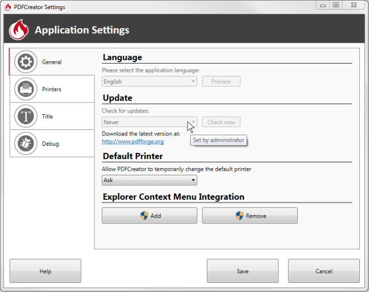 PDFCreator 2.2 : Main window