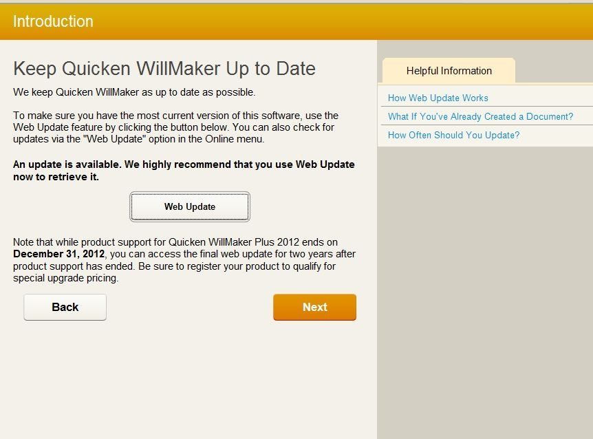 Quicken WillMaker Plus 18.1 : Introduction View