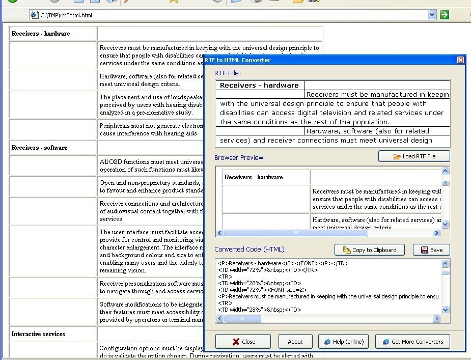 RTF to HTML Converter 1.0 : Checking the HTML Document