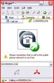Skype 1.0 : Skype calling tab