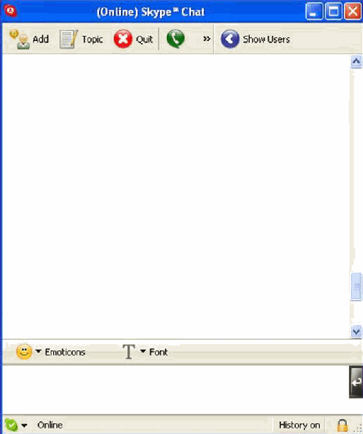 Skype 0.9 : Chat windows