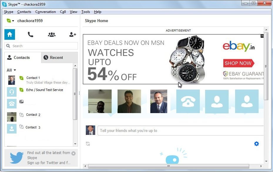 Skype 6.1 : Main Window