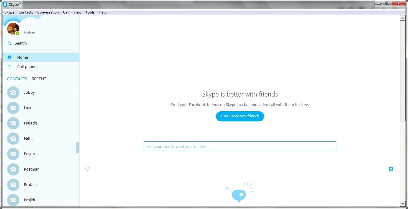 Skype 7.1 : Main window