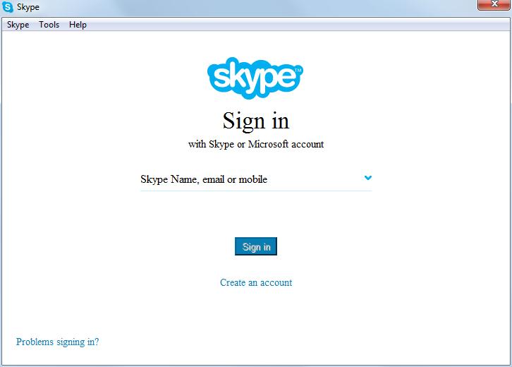 Skype 7.3 : Main window