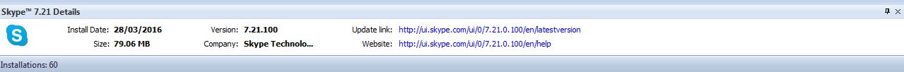 Skype 7.4 : About Window