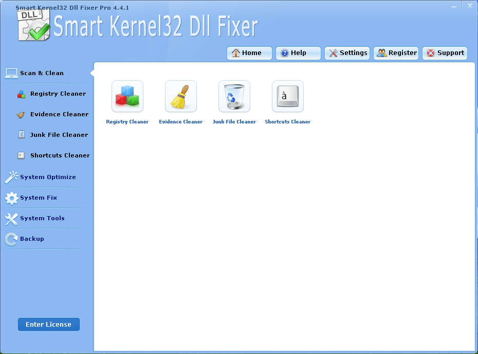 Smart Kernel32 Dll Fixer Pro 4.4 : Main window
