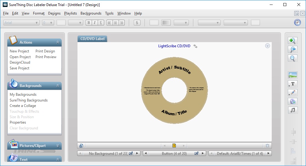 SureThing CD Labeler Deluxe 6.2 : LightScribe Disc