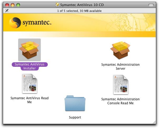 Symantec AntiVirus 10.2 : installer