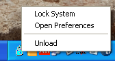 System Lock 1.2 beta : Tray icon popup menu