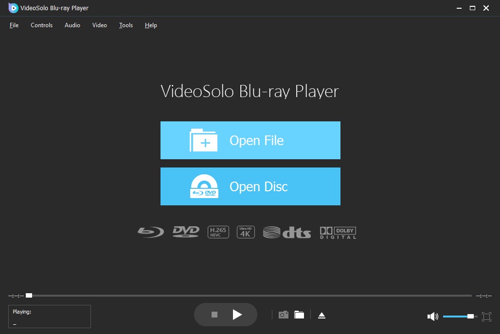 VideoSolo Blu-ray Player 1.0 : Initial Window