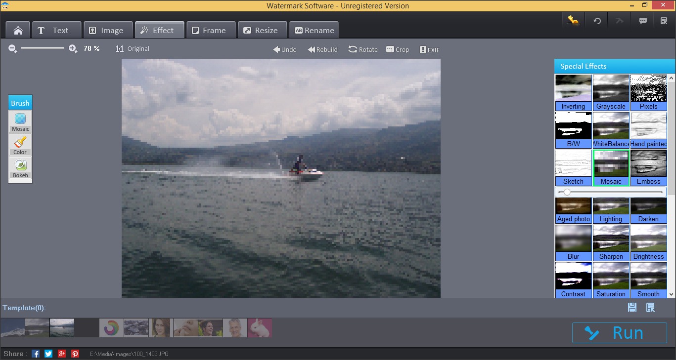 Watermark Software 8.2 : Effect Section
