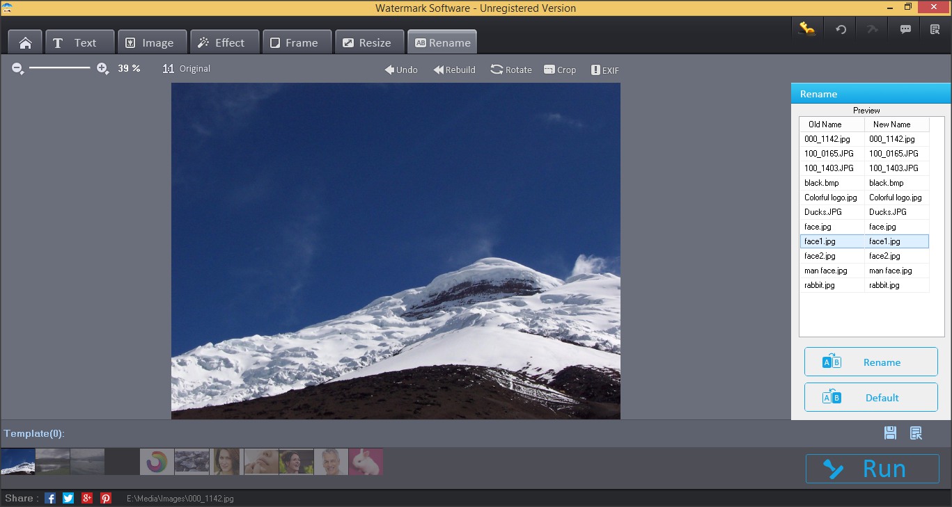 Watermark Software 8.2 : Rename Section