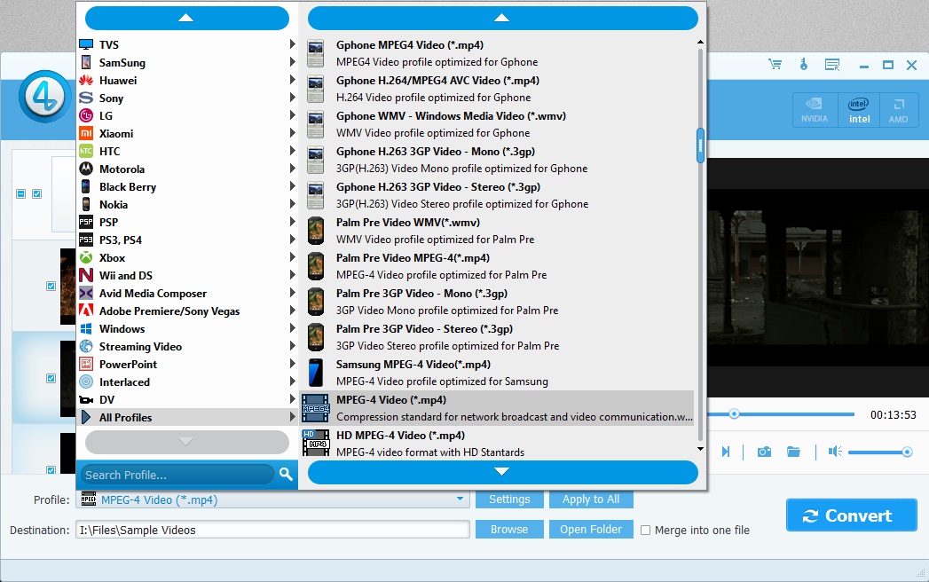 4Videosoft Blu-ray Ripper 6.2 : Output Profiles