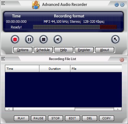 Advanced Audio Recorder 8.5 : Recording Window
