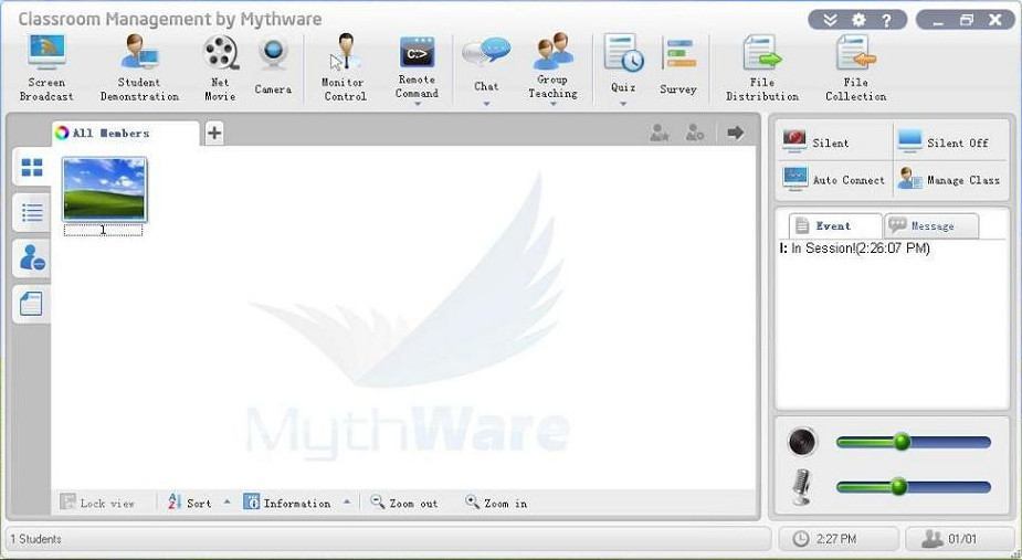 Classroom Management Software 2.6 : Project Window