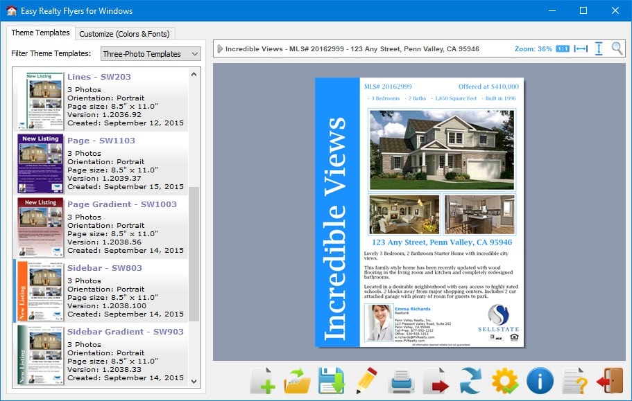 Easy Realty Flyers 2.1 : Main Window