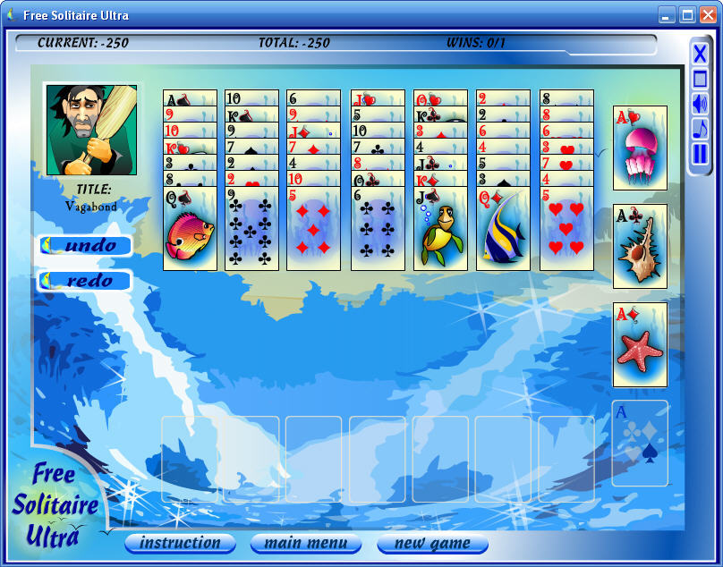 Free Solitaire Ultra 1.0 : Main window