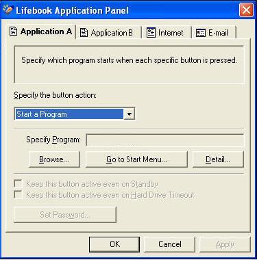 Lifebook Application Panel 8.5 : Wizard window