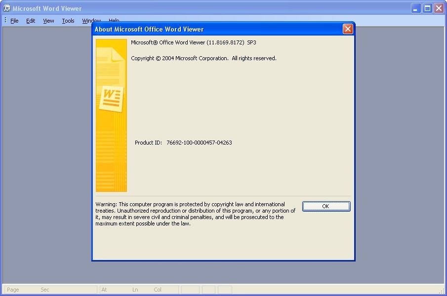 Microsoft Office Word Viewer : Main window