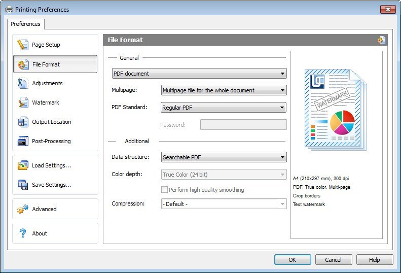 Universal Document Converter 6.1 : Selecting the File Format
