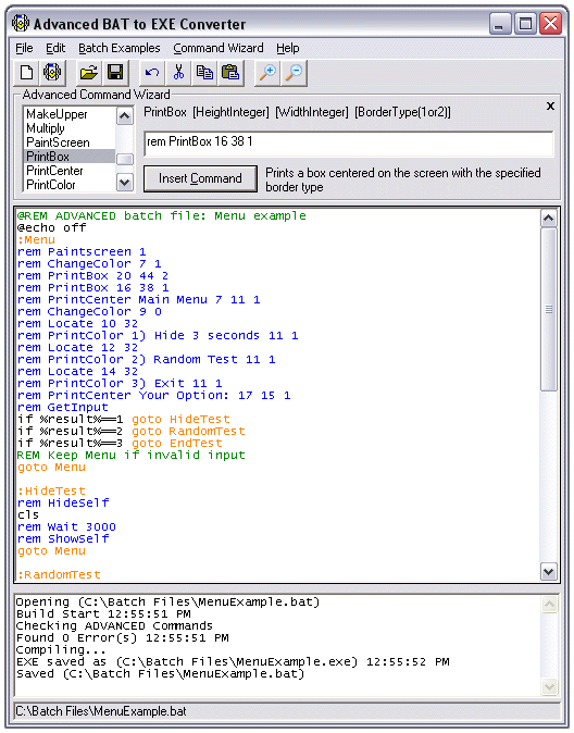 Advanced BAT to EXE Converter 2.3 : Main Window