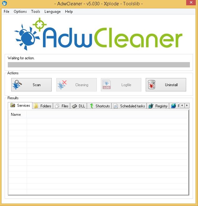 AdwCleaner 5.0 : Main Window