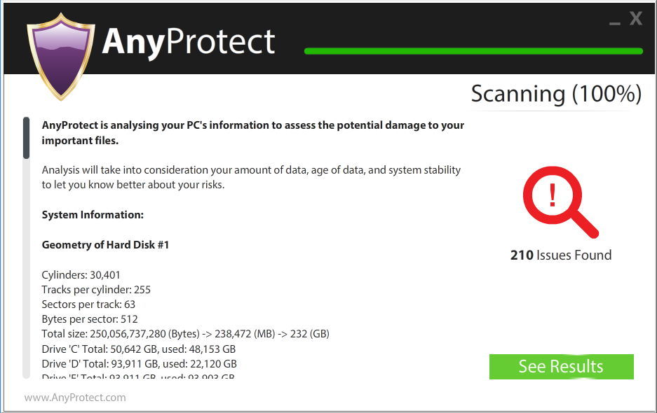 AnyProtect 1.1 : AnyProtect Scanning