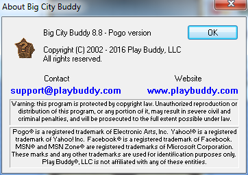 Big City Buddy - Pogo 8.8 : Main window
