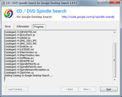 CD / DVD Spindle Search 1.4 : Main window