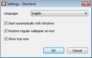 Dexclock 1.2 : Options Window