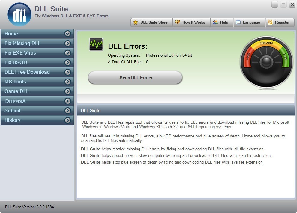DLL Suite 3.0 : Main Window