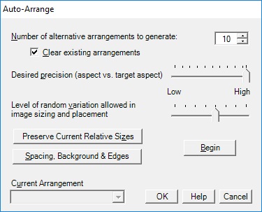 Easel 1.0 : Auto-Arrange Settings