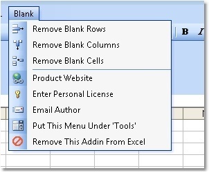 Excel Remove (Delete) Blank Rows, Columns or Cells Software 7.0 : Main Window