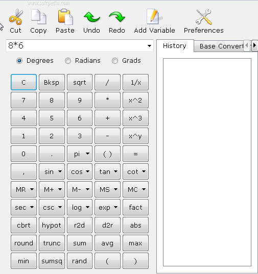 Expression Calculator 1.0 : Main window