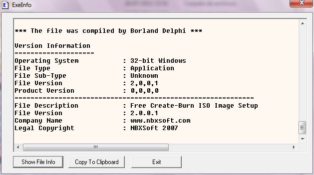 Free Create-Burn ISO 2.0 : Version