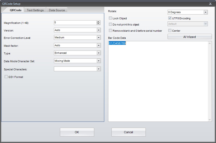 GoLabel 1.1 : QR Code Setup
