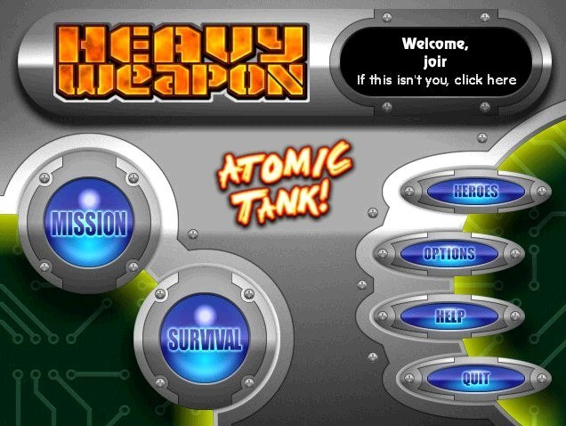 Heavy Weapon - Atomic Tank : Game menu