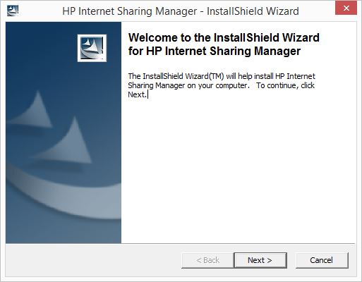HP Internet Sharing Manager : Main window