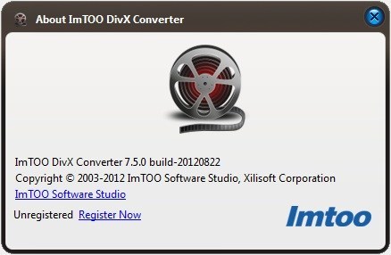 ImTOO DivX Converter 7.5 : About Screen