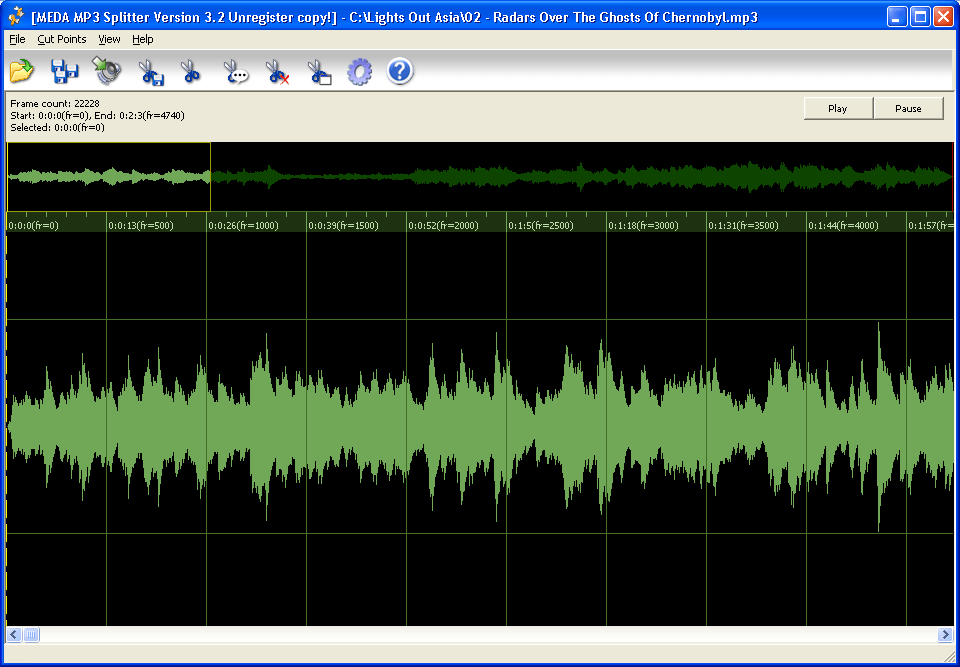 MEDA MP3 Splitter 3.2 : Main Window