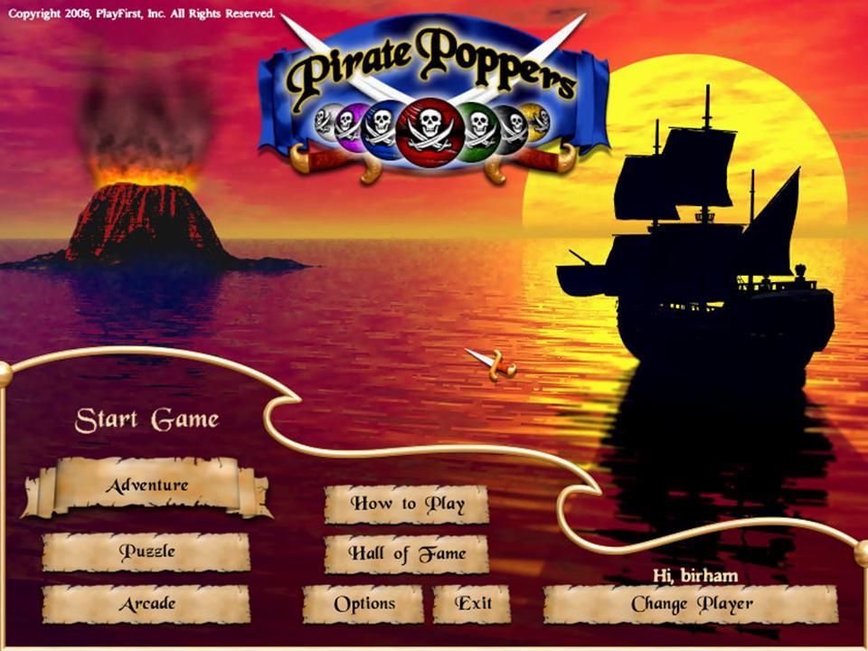 Pirate Poppers : Main Menu